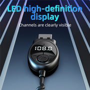 W8 With Telescopic Cable Car Audio Adapter Bluetooth Receiver FM Transmitter