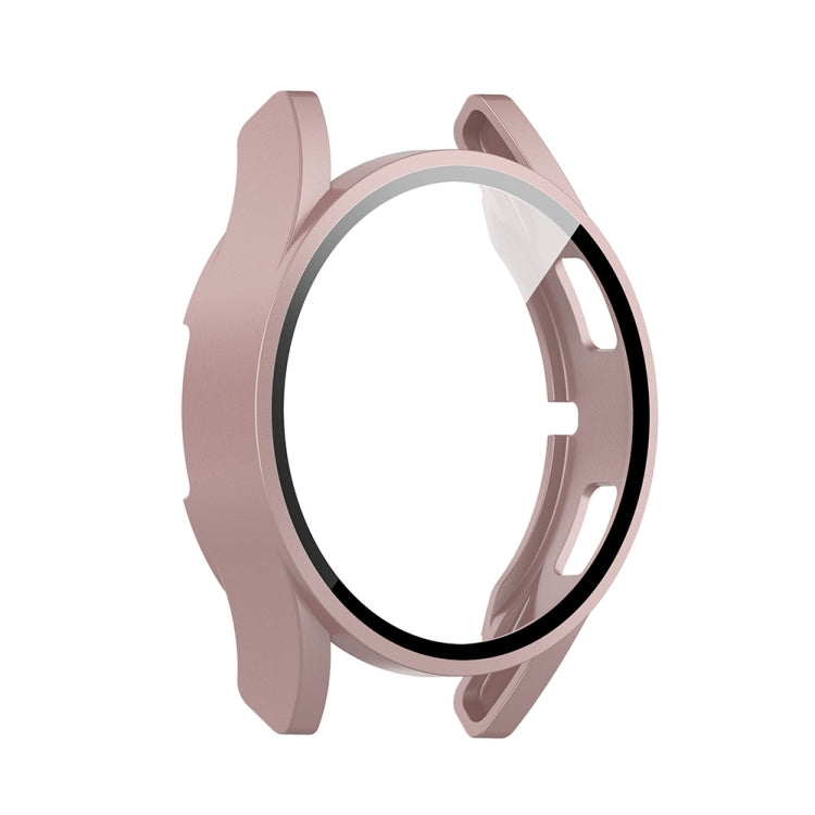 For Samsung Galaxy Watch FE 40mm PC + Tempered Glass Film Integrated Watch Protective Case(Rose Gold)