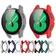 For Samsung Galaxy Watch FE 40mm PC + Tempered Glass Film Integrated Watch Protective Case(Rose Gold)