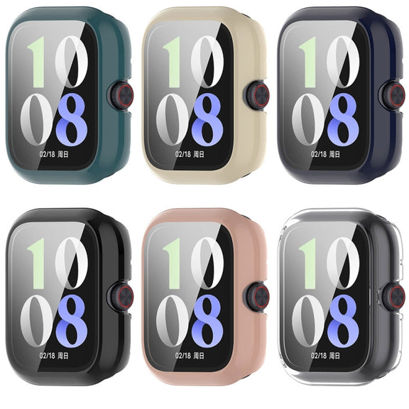 For vivo Watch GT PC + Tempered Glass Film Integrated Watch Protective Case(Ivory White)