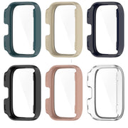 For Amazfit bip5 Unity PC + Tempered Glass Film Integrated Watch Protective Case(Transparent White)