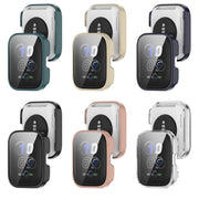For Amazfit bip5 Unity PC + Tempered Glass Film Integrated Watch Protective Case(Transparent White)