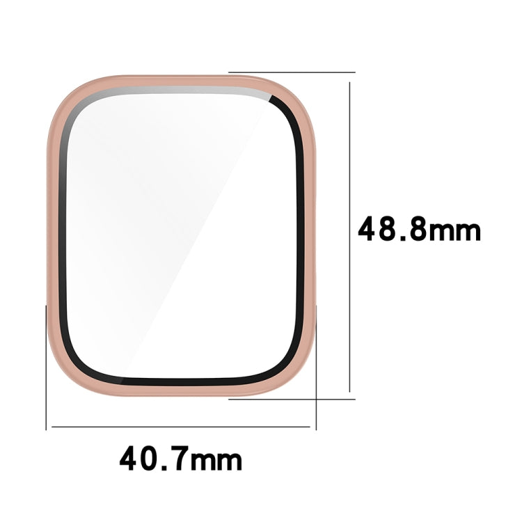 For Amazfit bip5 Unity PC + Tempered Glass Film Integrated Watch Protective Case(Pine Needle Green)