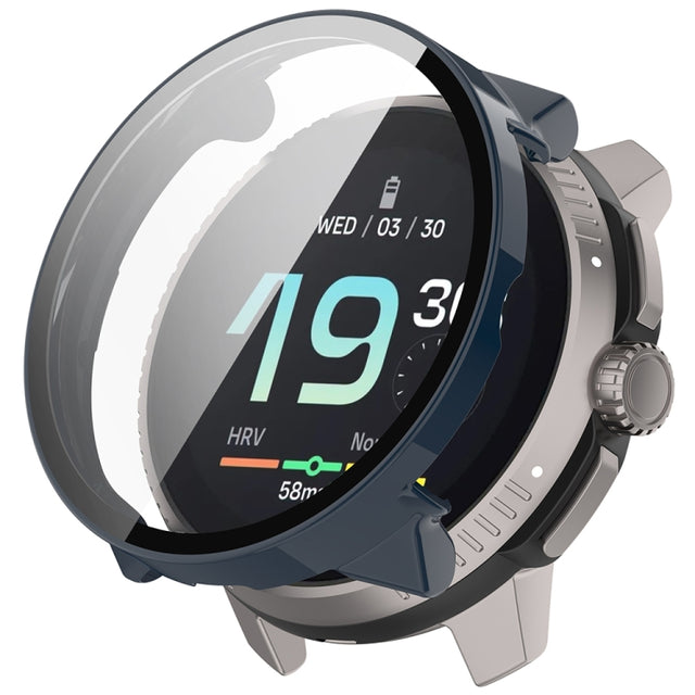 For Suunto Race PC + Tempered Glass Film Integrated Watch Protective Case(Deep Blue)
