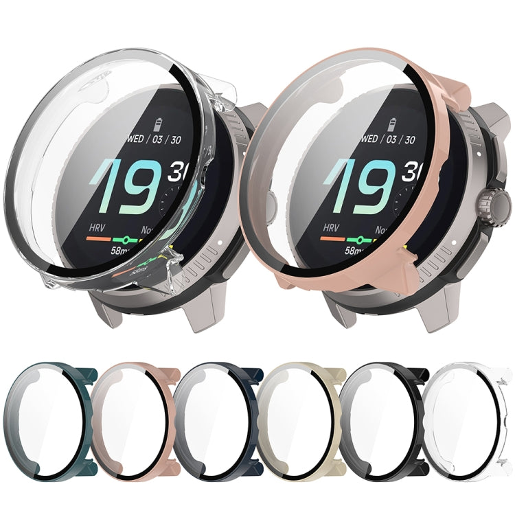 For Suunto Race PC + Tempered Glass Film Integrated Watch Protective Case(Black)
