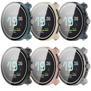 For Suunto Race PC + Tempered Glass Film Integrated Watch Protective Case(Black)