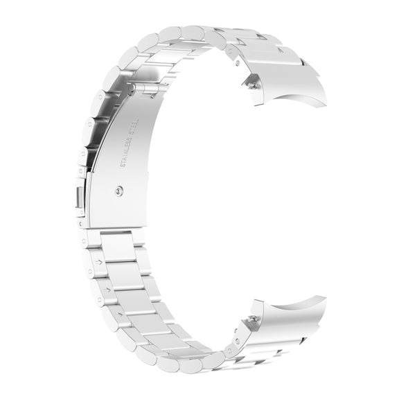 For Samsung Galaxy Watch 7 40 / 44mm Three Bead Stainless Steel Metal Watch Strap(Silver)