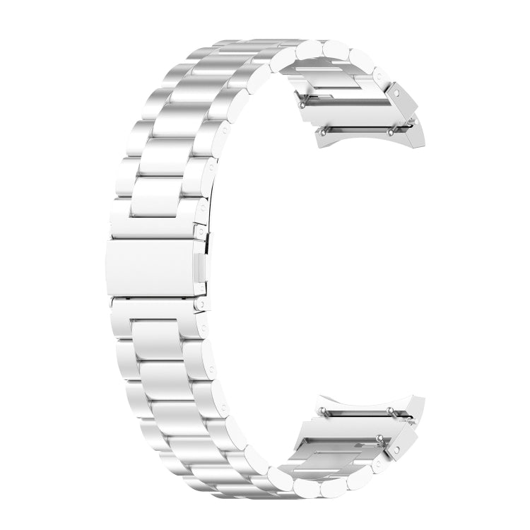 For Samsung Galaxy Watch 7 40 / 44mm Three Bead Stainless Steel Metal Watch Strap(Silver)