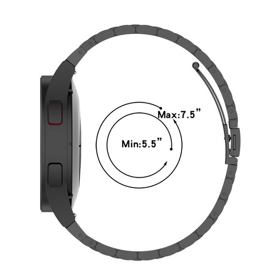 For Samsung Galaxy Watch 7 40 / 44mm Three Bead Stainless Steel Metal Watch Strap(Silver)