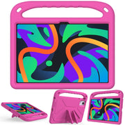 For iPad Pro 13 2024 Handle EVA Shockproof Tablet Case with Holder(RoseRed)