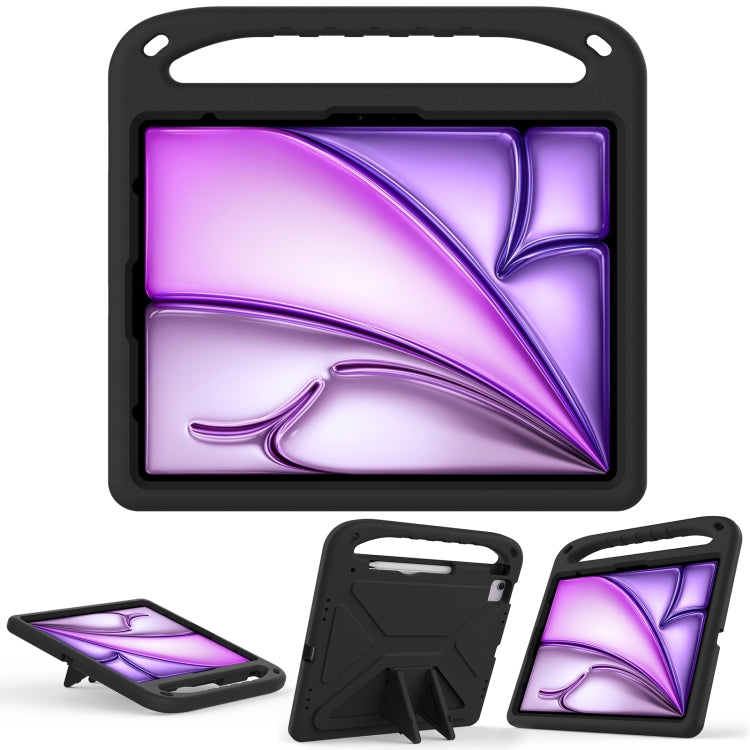 For iPad Air 13 2024 Handle EVA Shockproof Tablet Case with Holder(Black)