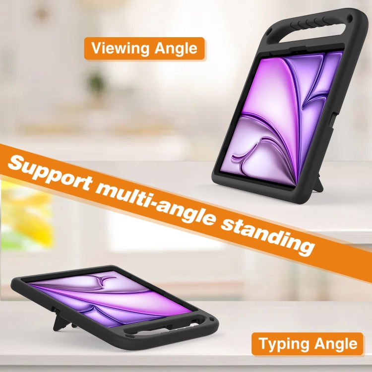 For iPad Air 13 2024 Handle EVA Shockproof Tablet Case with Holder(Black)