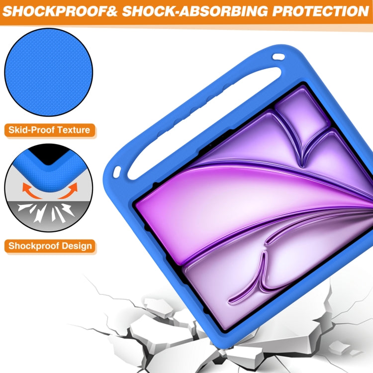 For iPad Air 13 2024 Handle EVA Shockproof Tablet Case with Holder(Blue)