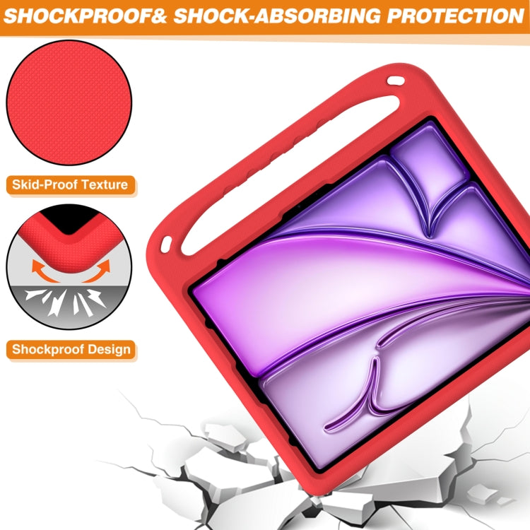 For iPad Air 13 2025 / 2024 Handle EVA Shockproof Tablet Case with Holder(Red)