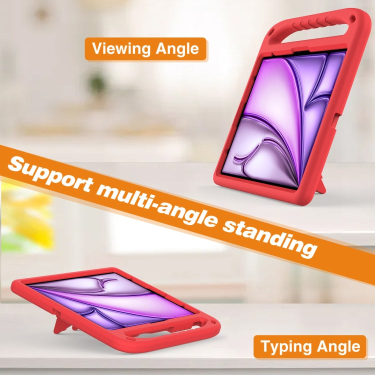 For iPad Air 13 2025 / 2024 Handle EVA Shockproof Tablet Case with Holder(Red)