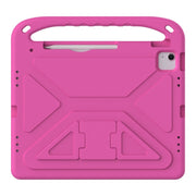 For iPad Air 13 2025 / 2024 Handle EVA Shockproof Tablet Case with Holder(RoseRed)