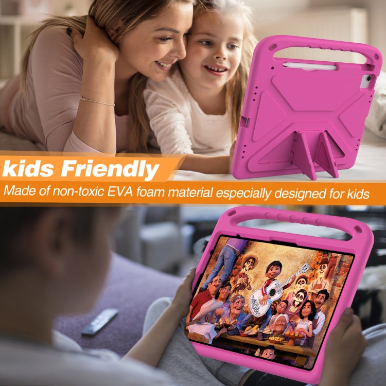 For iPad Air 13 2025 / 2024 Handle EVA Shockproof Tablet Case with Holder(RoseRed)