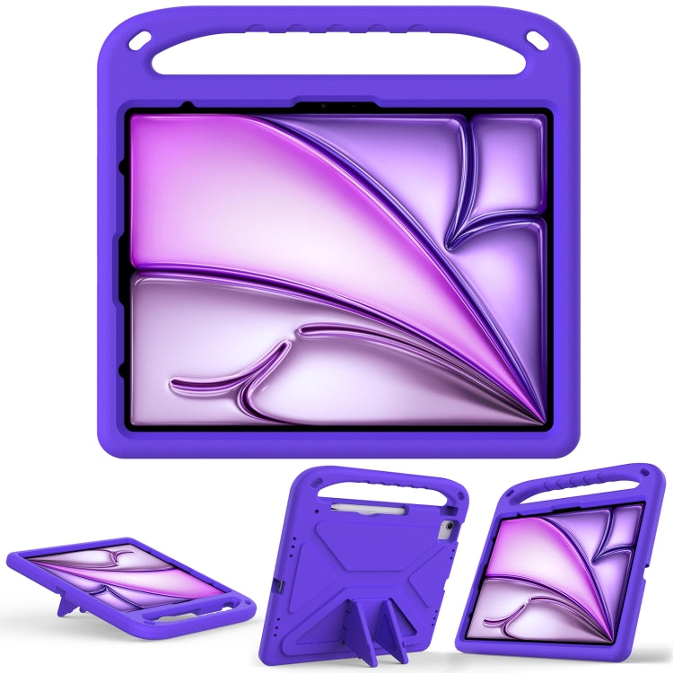 For iPad Air 13 2024 Handle EVA Shockproof Tablet Case with Holder(Purple)