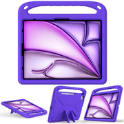 For iPad Air 13 2024 Handle EVA Shockproof Tablet Case with Holder(Purple)