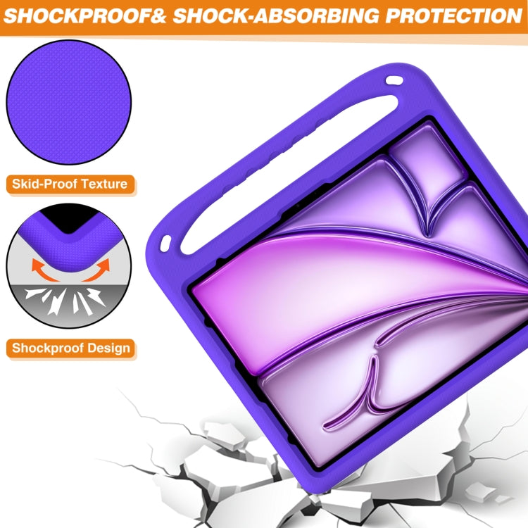 For iPad Air 13 2024 Handle EVA Shockproof Tablet Case with Holder(Purple)