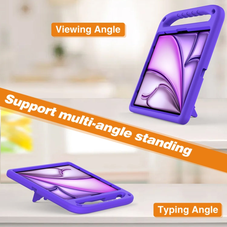 For iPad Air 13 2024 Handle EVA Shockproof Tablet Case with Holder(Purple)