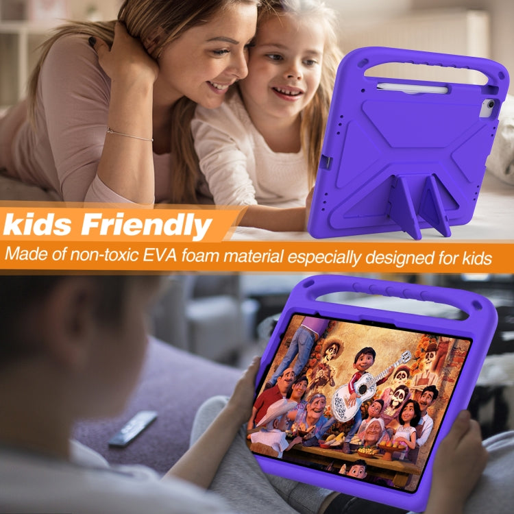 For iPad Air 13 2024 Handle EVA Shockproof Tablet Case with Holder(Purple)