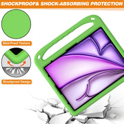 For iPad Air 13 2025 / 2024 Handle EVA Shockproof Tablet Case with Holder(Green)