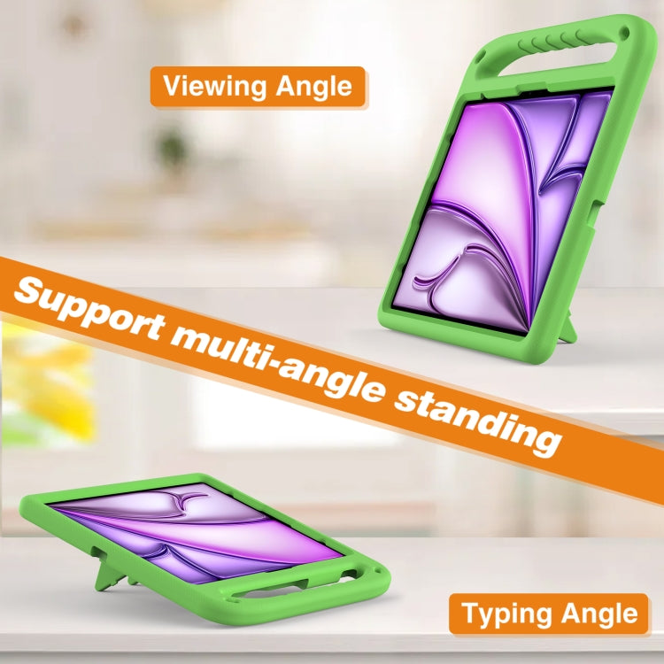 For iPad Air 13 2025 / 2024 Handle EVA Shockproof Tablet Case with Holder(Green)