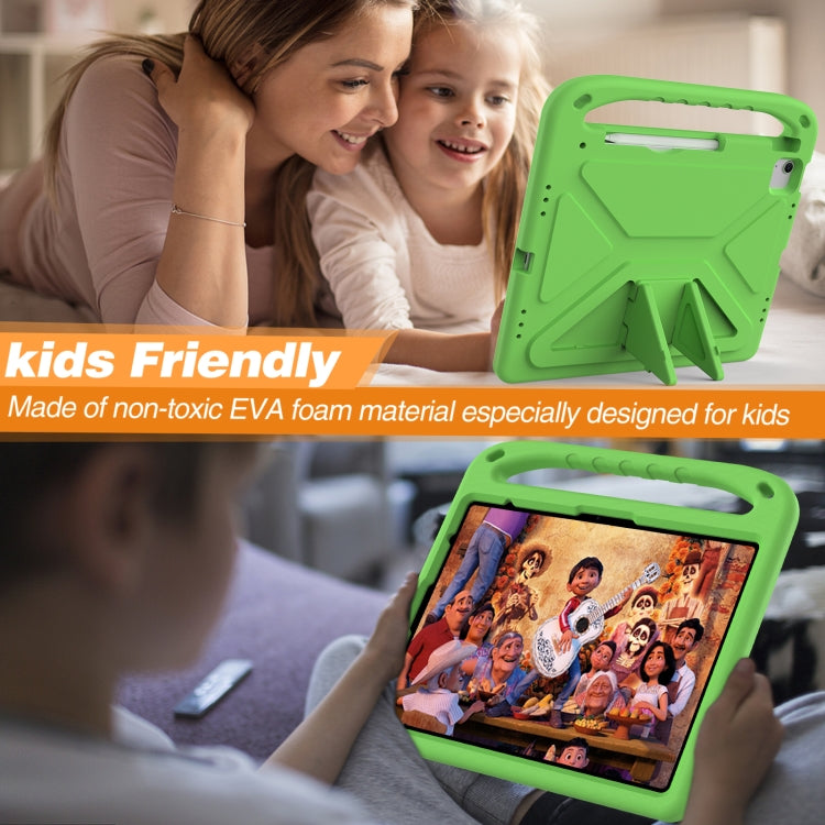 For iPad Air 13 2025 / 2024 Handle EVA Shockproof Tablet Case with Holder(Green)