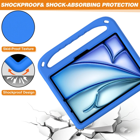 For iPad Air 11 / Pro 11 2024 Handle EVA Shockproof Tablet Case with Holder(Blue)