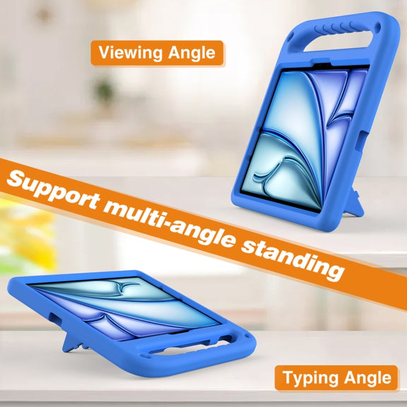 For iPad Air 11 / Pro 11 2024 Handle EVA Shockproof Tablet Case with Holder(Blue)