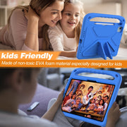 For iPad Air 11 / Pro 11 2024 Handle EVA Shockproof Tablet Case with Holder(Blue)