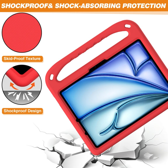 For iPad Air 11 2025 / 2024 / Pro 11 2024 Handle EVA Shockproof Tablet Case with Holder(Red)