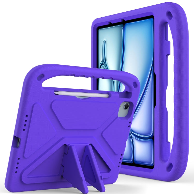For iPad Air 11 2025 / 2024 / Pro 11 2024 Handle EVA Shockproof Tablet Case with Holder(Purple)