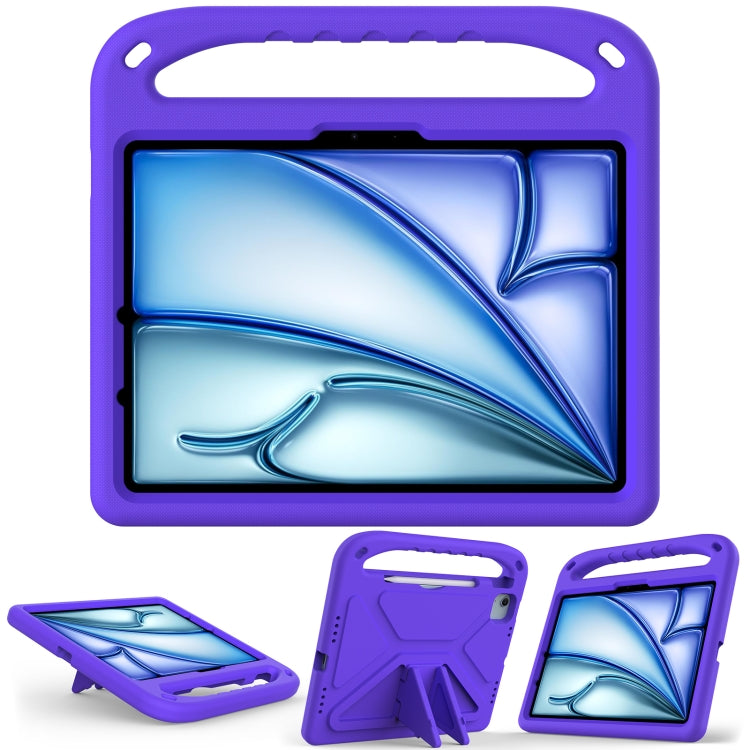 For iPad Air 11 2025 / 2024 / Pro 11 2024 Handle EVA Shockproof Tablet Case with Holder(Purple)