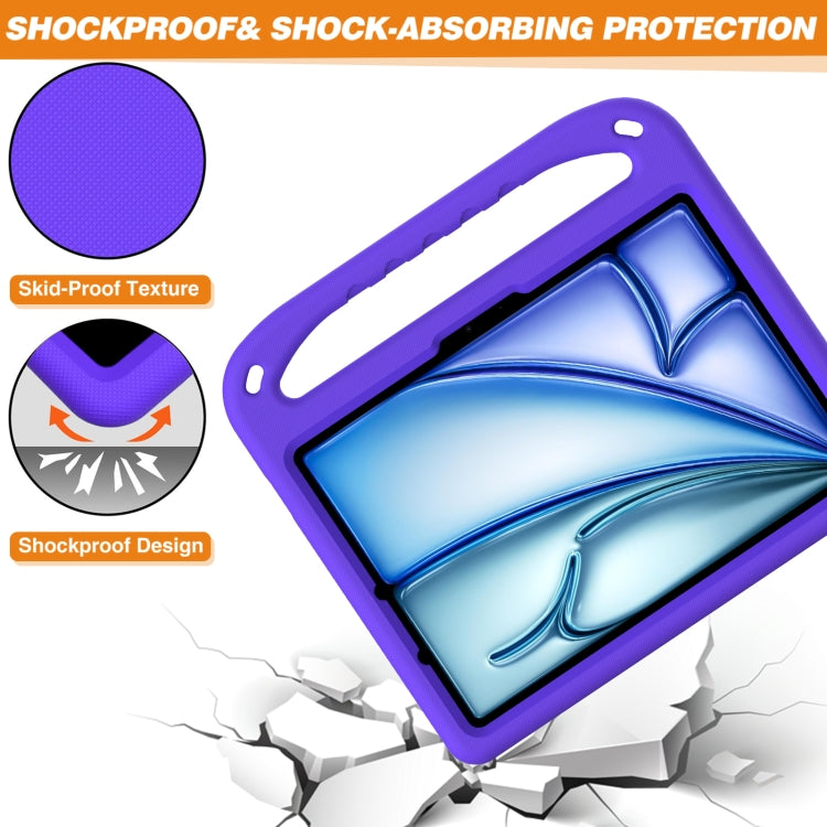 For iPad Air 11 2025 / 2024 / Pro 11 2024 Handle EVA Shockproof Tablet Case with Holder(Purple)