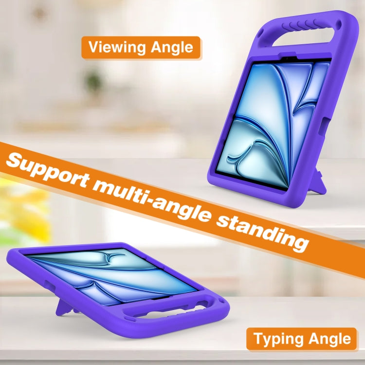 For iPad Air 11 2025 / 2024 / Pro 11 2024 Handle EVA Shockproof Tablet Case with Holder(Purple)