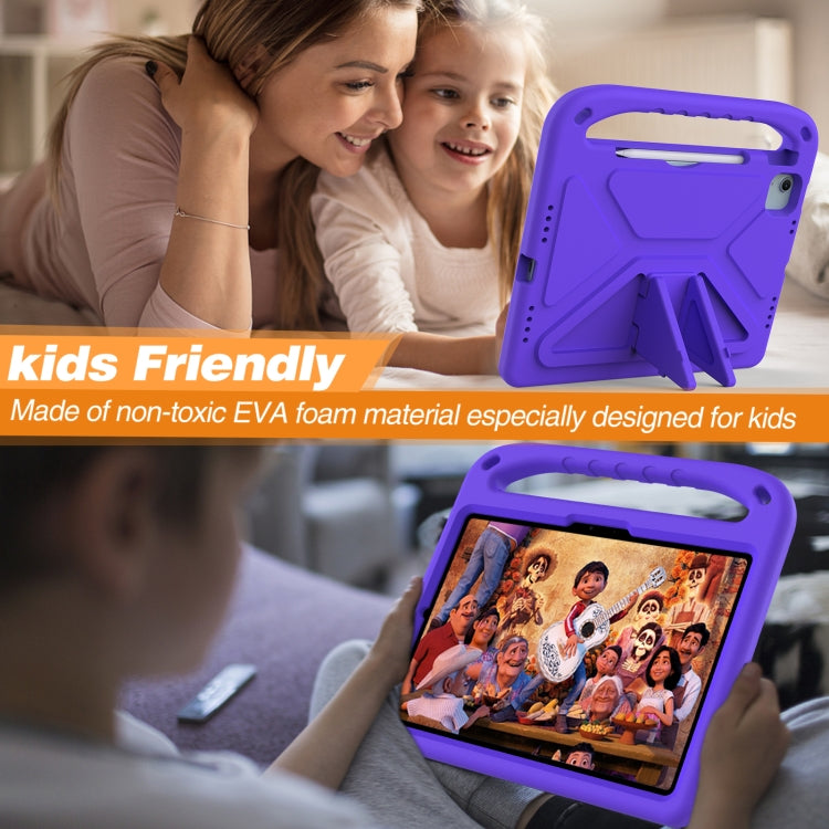 For iPad Air 11 2025 / 2024 / Pro 11 2024 Handle EVA Shockproof Tablet Case with Holder(Purple)