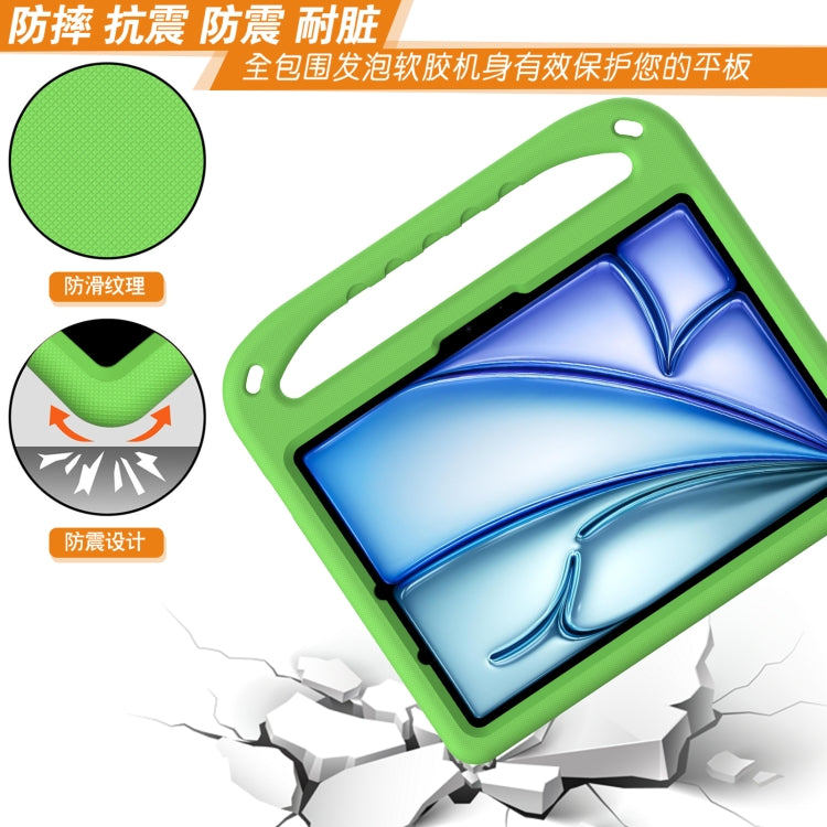 For iPad Air 11 2025 / 2024 / Pro 11 2024 Handle EVA Shockproof Tablet Case with Holder(Green)