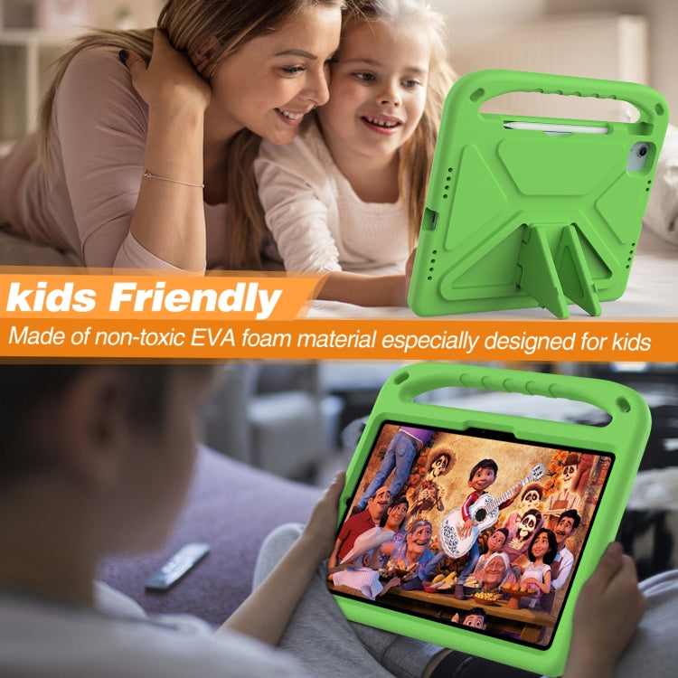 For iPad Air 11 2025 / 2024 / Pro 11 2024 Handle EVA Shockproof Tablet Case with Holder(Green)
