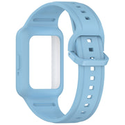 For Samsung Galaxy Fit3 Two Color Frame Integrated Silicone Watch Band(Sky Blue)