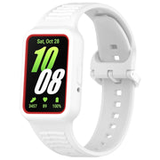 For Samsung Galaxy Fit3 Two Color Frame Integrated Silicone Watch Band(White)