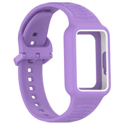 For Samsung Galaxy Fit3 Two Color Frame Integrated Silicone Watch Band(Purple)
