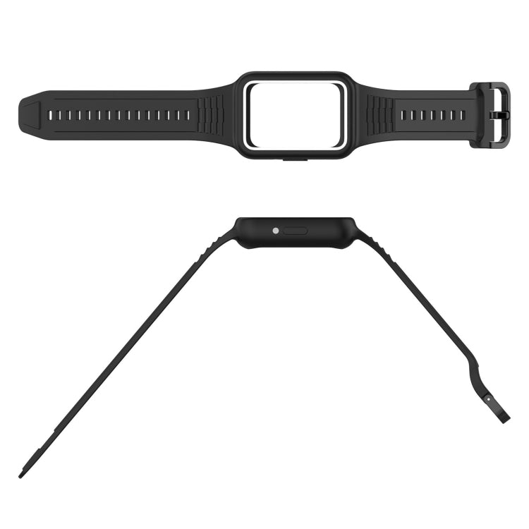 For Samsung Galaxy Fit3 Two Color Frame Integrated Silicone Watch Band(Dark Green)