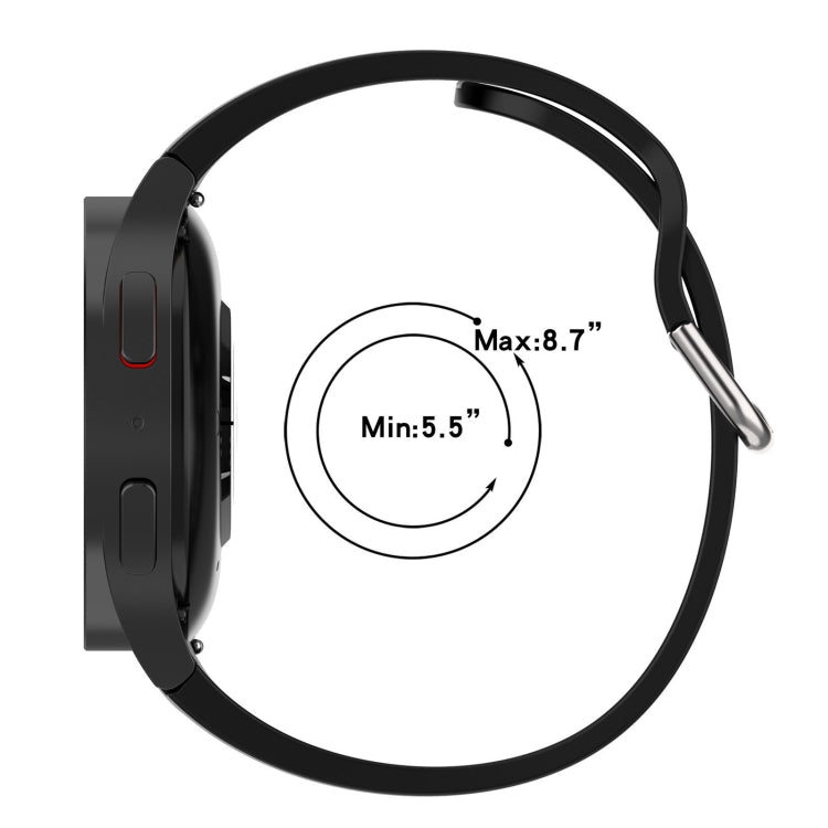 For Samsung Galaxy Watch FE 40mm Two Color Stripe Silicone Watch Band(Gray Orange)