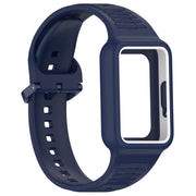 For  Huawei Band 9 NFC Two Color Frame Integrated Silicone Watch Band(Midnight Blue)