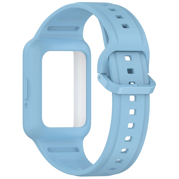 For  Huawei Band 9 NFC Two Color Frame Integrated Silicone Watch Band(Sky Blue)