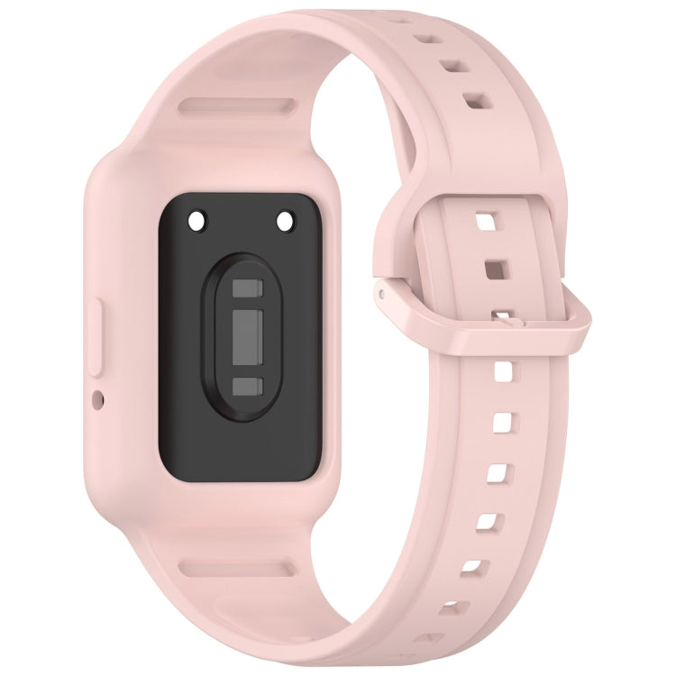For  Huawei Band 9 NFC Two Color Frame Integrated Silicone Watch Band(Light Pink)