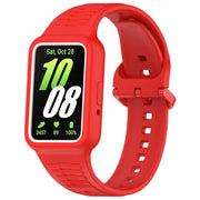 For  Huawei Band 9 NFC Two Color Frame Integrated Silicone Watch Band(Red)