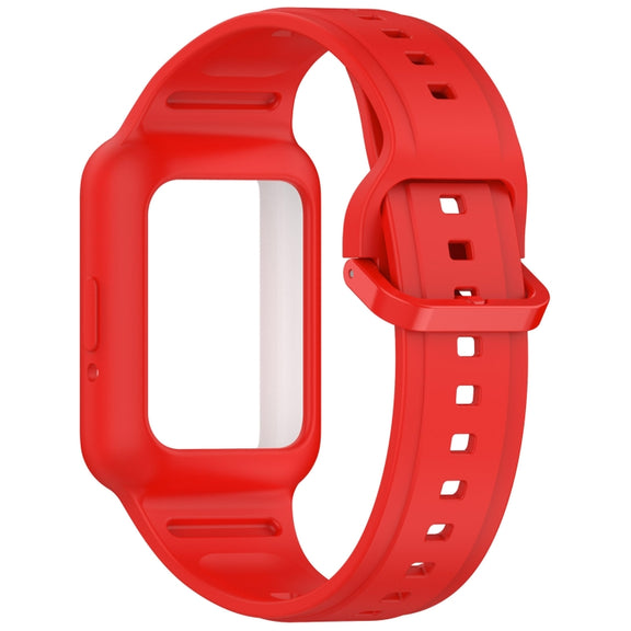 For  Huawei Band 9 NFC Two Color Frame Integrated Silicone Watch Band(Red)
